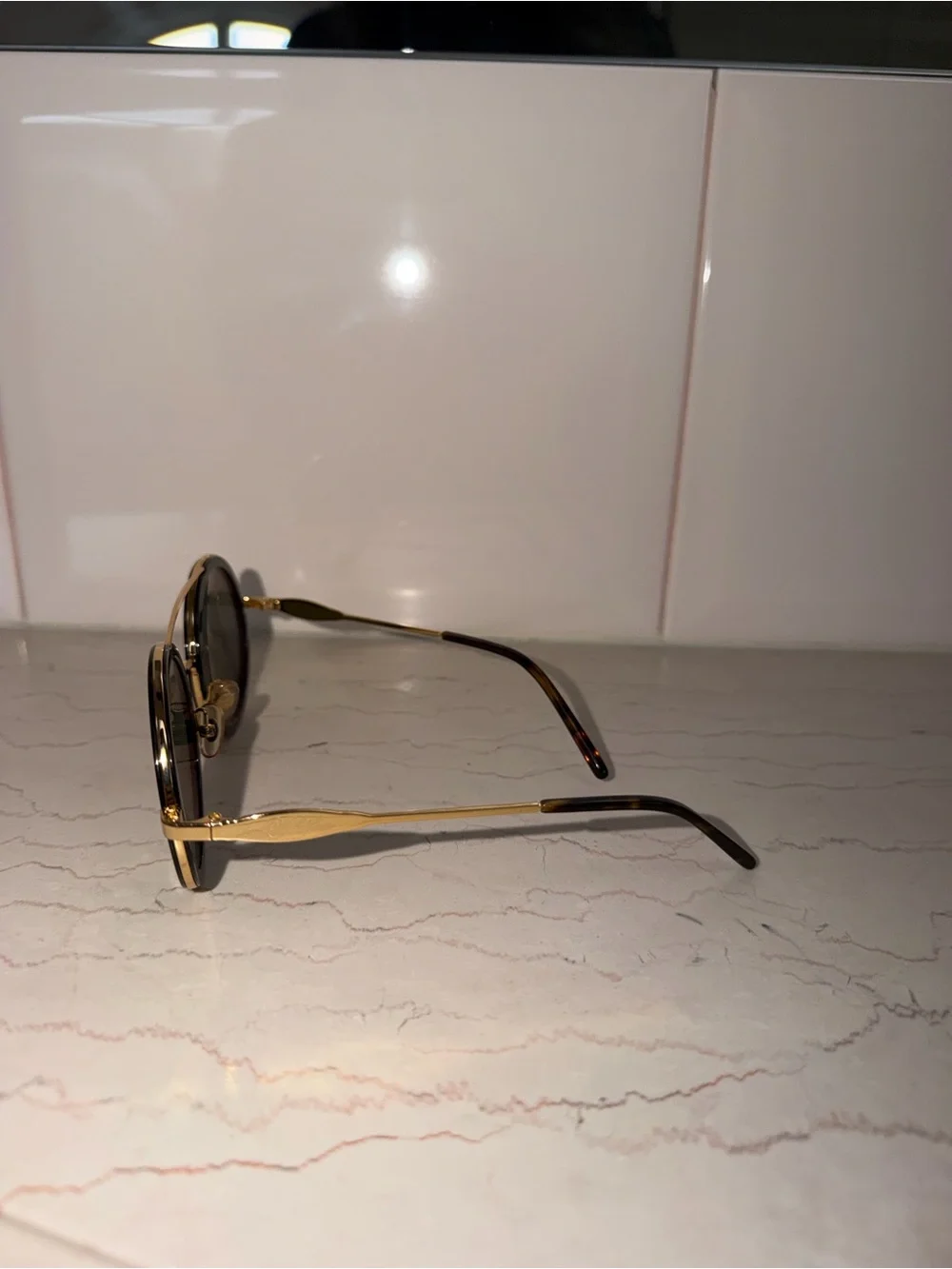 Wildfox Winona Gold and Tortoise Frame Round Sunglasses
